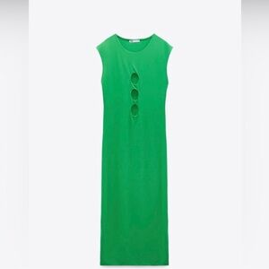 Zara cutout green dress
